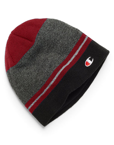 Champion Men`s Stripe Knit Hat w/Reflective Stripe