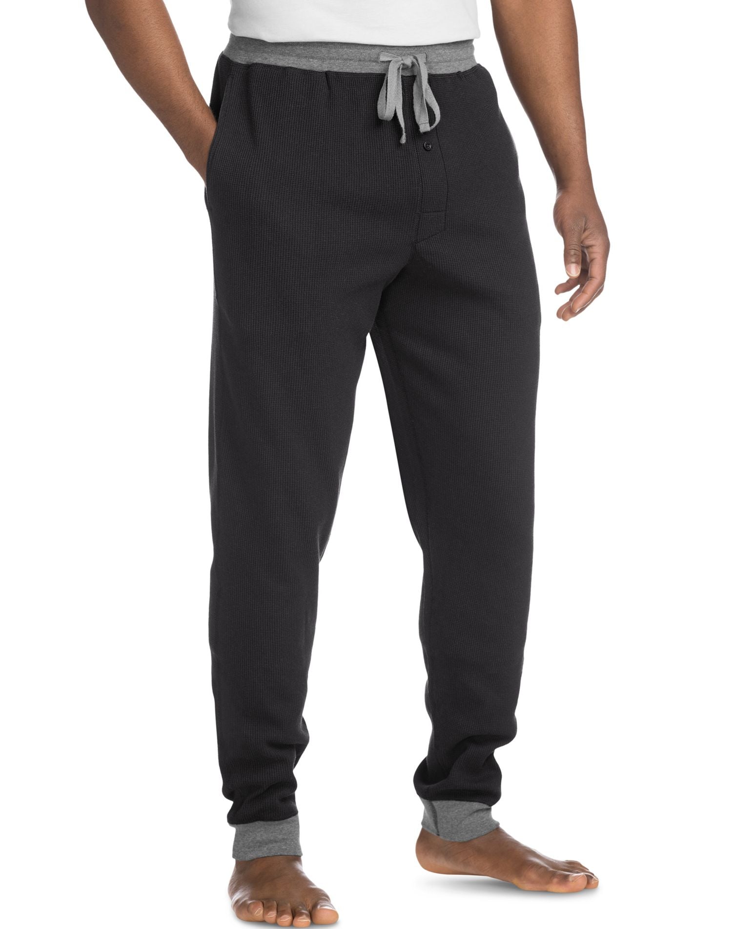 Hanes men's thermal waffle knit jogger pants outlet