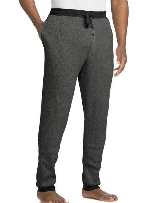 Hanes Mens Thermal Waffle Knit Jogger Pants