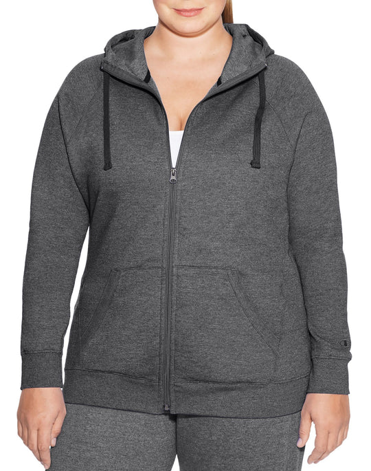 Champion Womens Plus Fleece Full Zip Hoodie