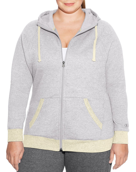 Champion Womens Plus Fleece Full Zip Hoodie