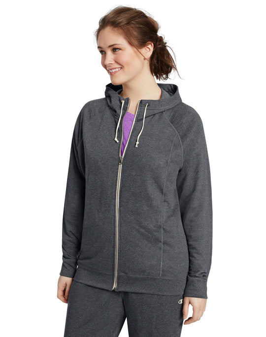 Champion Women`s Plus French Terry Full Zip Hoodie