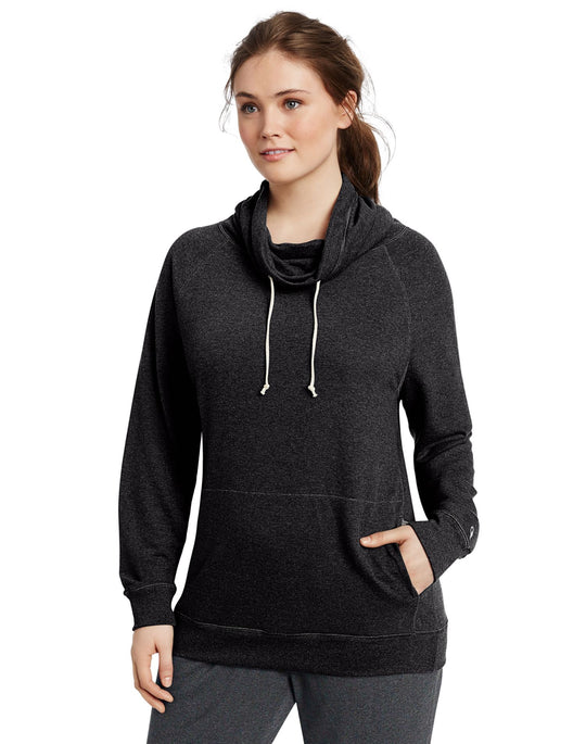 Champion Women`s Plus French Terry Funnel Neck Top