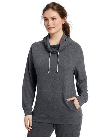 Champion Women`s Plus French Terry Funnel Neck Top