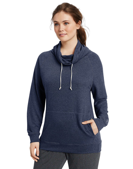 Champion Women`s Plus French Terry Funnel Neck Top