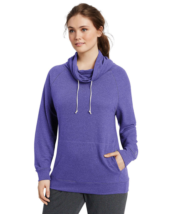 Champion Women`s Plus French Terry Funnel Neck Top