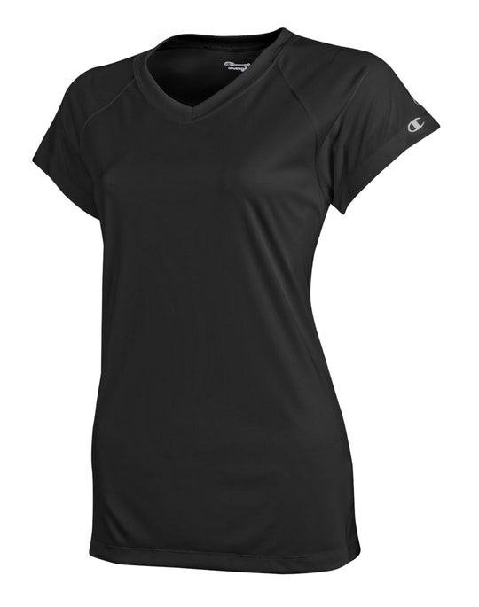 Champion Women's Essential Double Dry V-Neck Tee