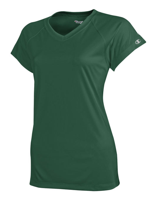Champion Women's Essential Double Dry V-Neck Tee