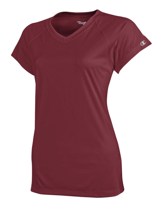 Champion Women's Essential Double Dry V-Neck Tee