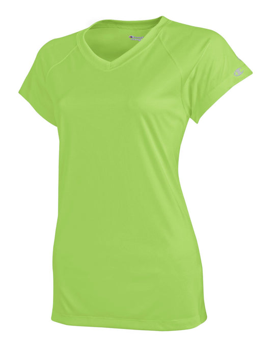 Champion Women's Essential Double Dry V-Neck Tee