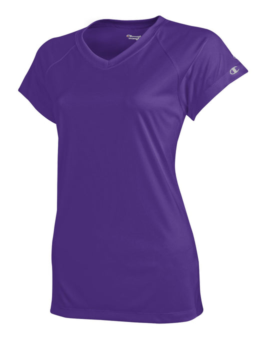 Champion Women's Essential Double Dry V-Neck Tee