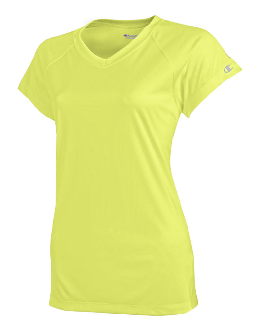 Champion Women's Essential Double Dry V-Neck Tee