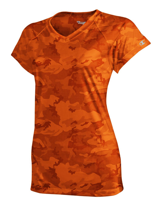 Champion Women's Essential Double Dry V-Neck Tee