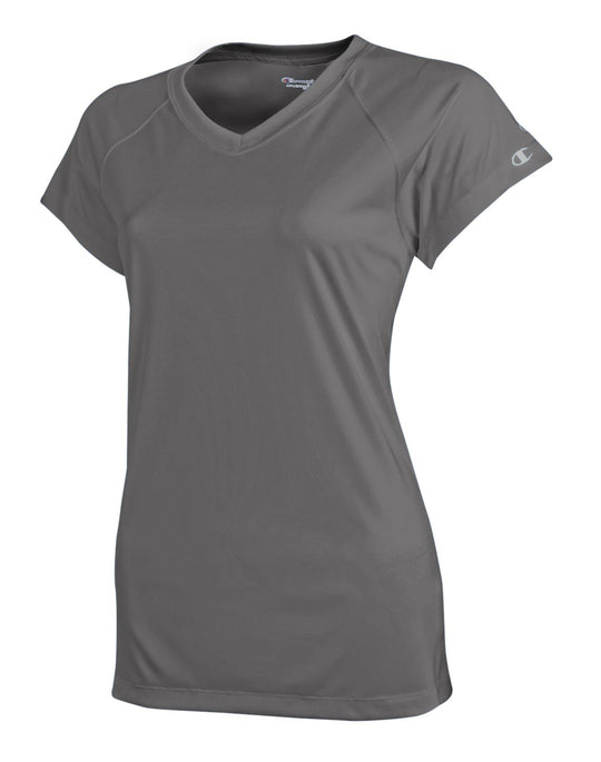 Champion Women's Essential Double Dry V-Neck Tee