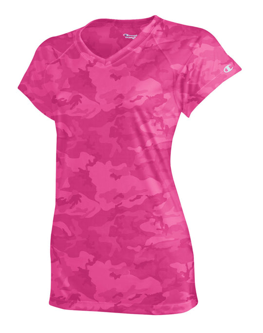Champion Women's Essential Double Dry V-Neck Tee