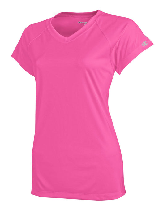 Champion Women's Essential Double Dry V-Neck Tee