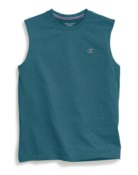 Champion Mens Vapor Heather Mesh Texture Muscle Tee