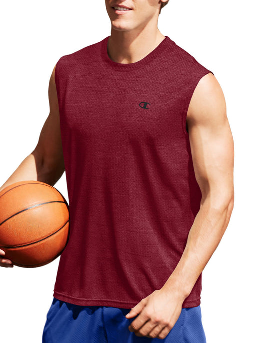 Champion Mens Vapor Heather Mesh Texture Muscle Tee