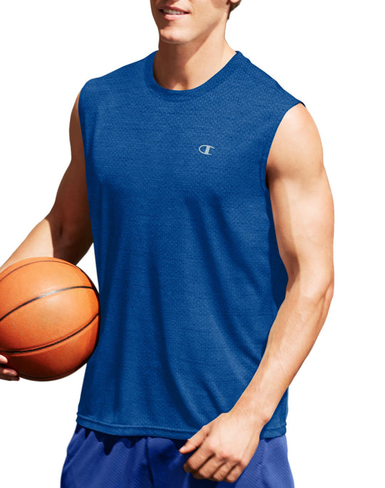 Champion Mens Vapor Heather Mesh Texture Muscle Tee