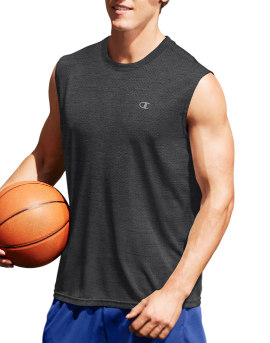 Champion Mens Vapor Heather Mesh Texture Muscle Tee