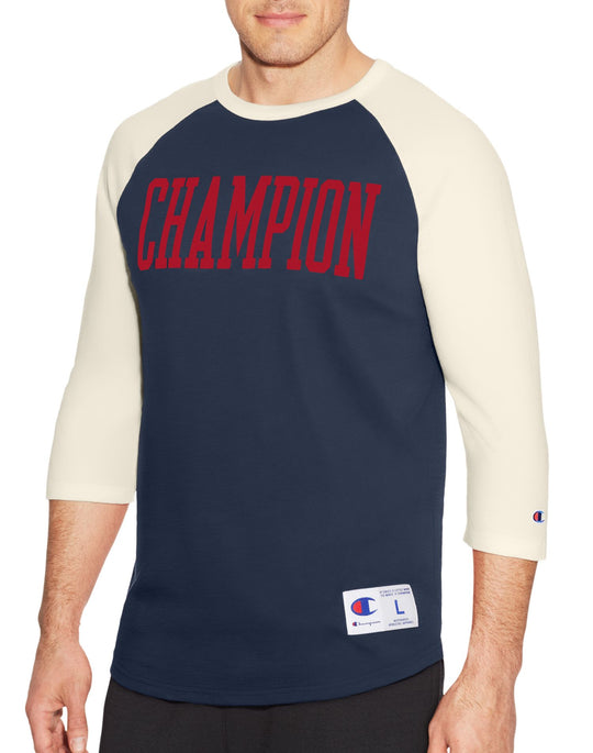 Champion Mens Heritage Baseball Slub Tee
