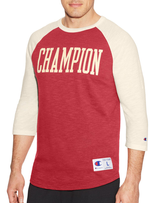 Champion Mens Heritage Baseball Slub Tee