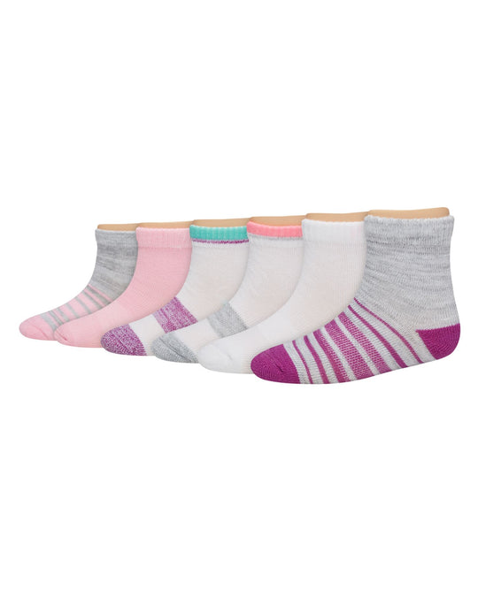 Hanes Toddler Girls 6-Pack Ankle Socks