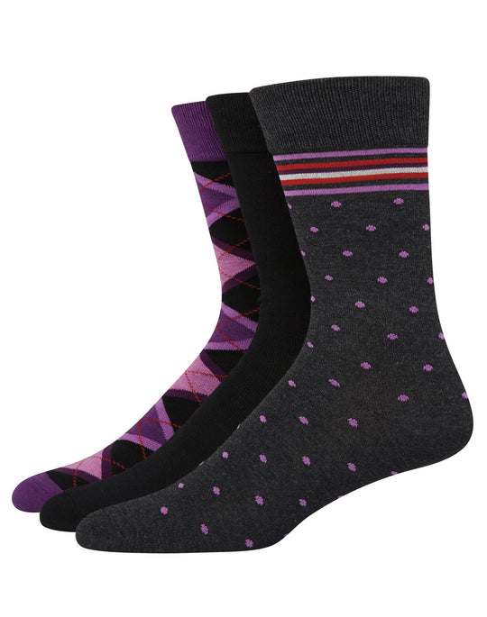 Hanes Mens Ultimate FreshIQ 3-Pack Assorted Dress Socks