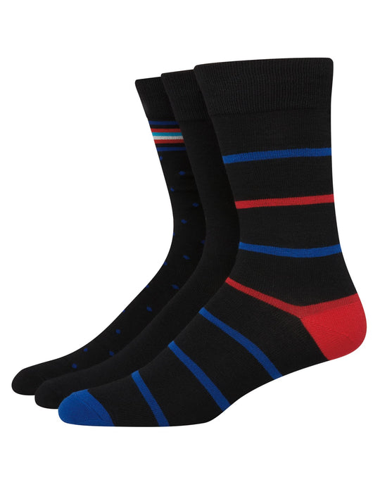 Hanes Mens Ultimate FreshIQ 3-Pack Assorted Dress Socks
