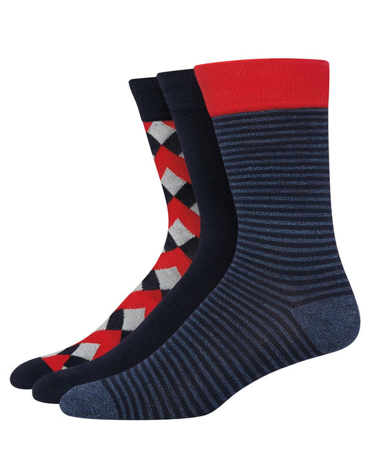 Hanes Mens Ultimate FreshIQ 3-Pack Assorted Dress Socks