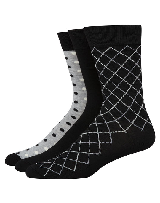 Hanes Mens Ultimate FreshIQ 3-Pack Assorted Dress Socks