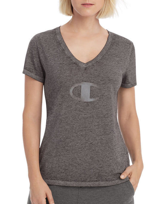Champion Womens Authentic Wash V-Neck Tee