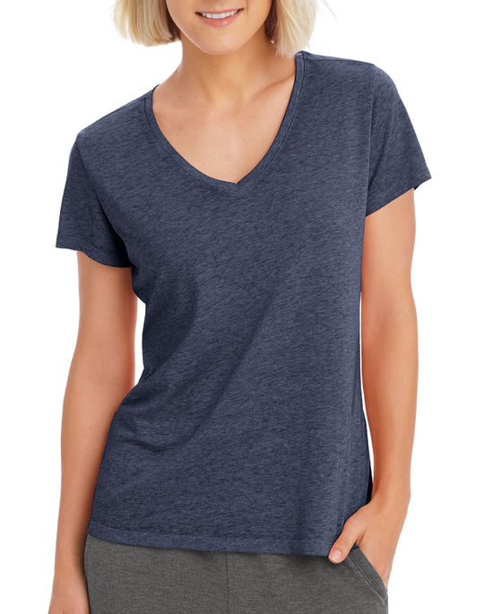Champion Womens Authentic Wash V-Neck Tee