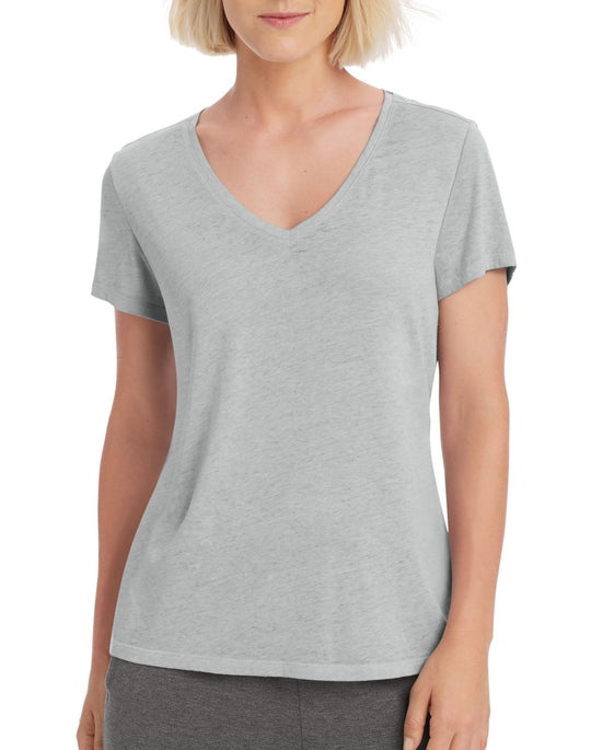 Champion Womens Authentic Wash V-Neck Tee