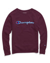 Champion Womens Powerblend Fleece Boyfriend Crew, Felt Logo