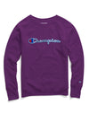 Champion Womens Powerblend Fleece Boyfriend Crew, Felt Logo