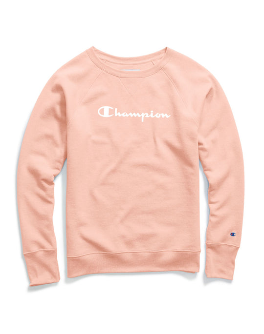 Champion Womens Powerblend Boyfriend Crew, Script Logo