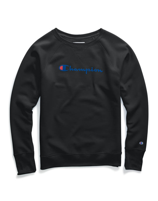 Champion Womens Powerblend Boyfriend Crew, Script Logo