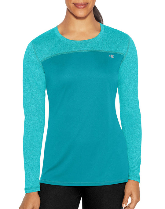 Champion Womens C Vapor Heather Long Sleeve Tee