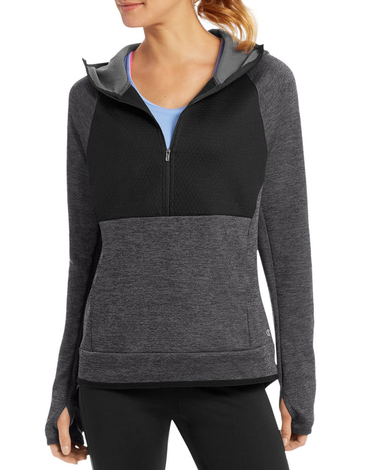 Champion Womens Premium Tech Fleece 1/2 Zip Hoodie