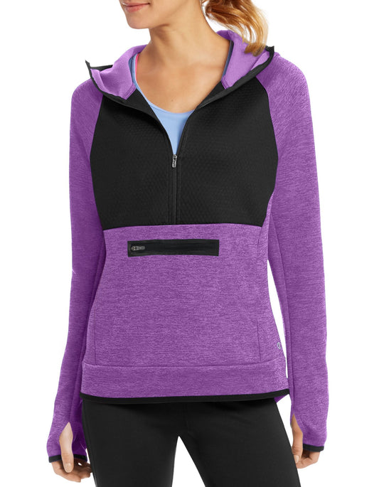 Champion Womens Premium Tech Fleece 1/2 Zip Hoodie