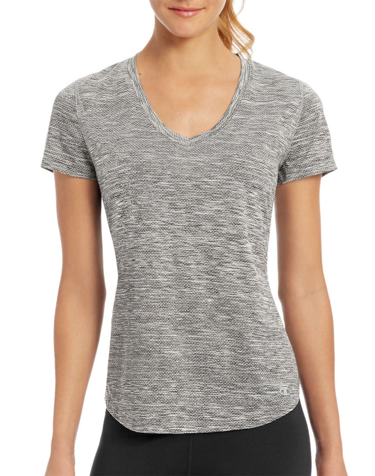 Champion Womens C Vapor Dash Stripe Short Sleeve Tee