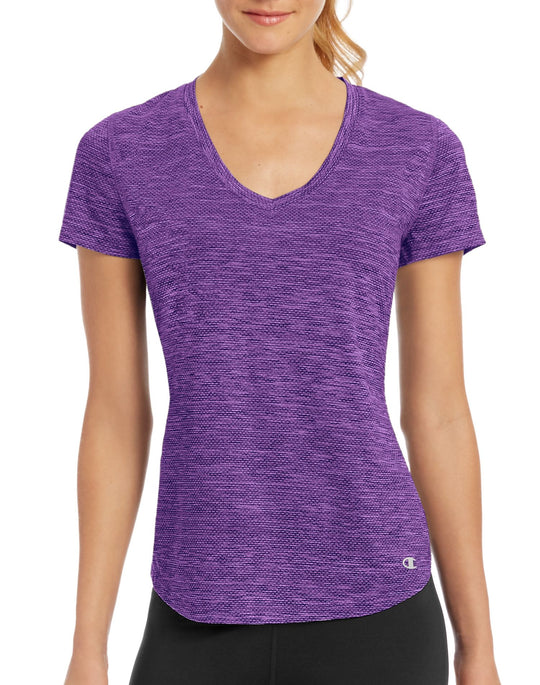 Champion Womens C Vapor Dash Stripe Short Sleeve Tee