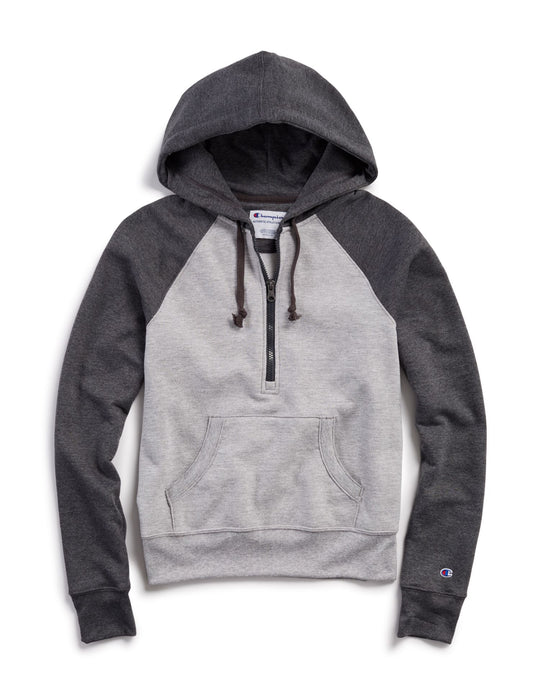 Champion Womens Powerblend Fleece Half Zip Hoodie