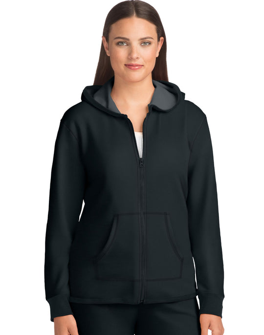 Hanes Women`s French Terry High Low Zip Hoodie
