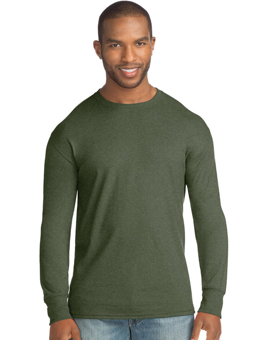 Hanes Mens X-Temp w/Fresh IQ Crewneck Long Sleeve Fashion T-Shirt