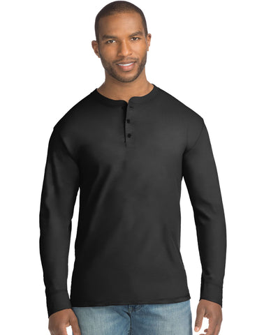 Hanes Mens X-Temp w/Fresh IQ Long Sleeve Henley T-Shirt