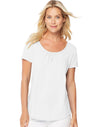 Hanes Women`s Short-Sleeve Shirred Scoop-Neck Tee