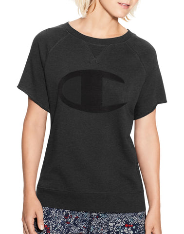 Champion Womens Heritage French Terry Short-Sleeve Crew