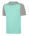 Hanes Boy`s X-Temp Short Sleeve Colorblocked Snow Nep Henley